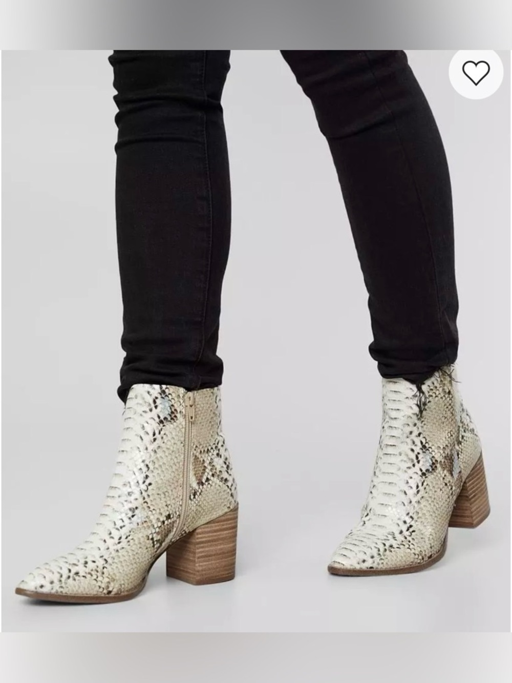 Dolce Vita White Snake-Print Ankle Bootie